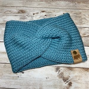 Sea Blue Crisscross Youth Handmade Ear warmer/Headband